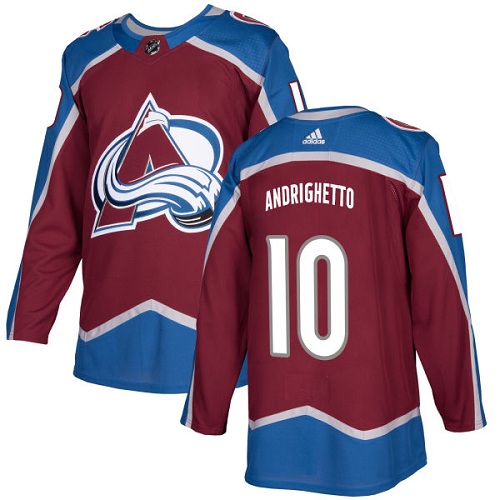 Adidas Avalanche #10 Sven Andrighetto Burgundy Home Authentic Stitched Youth NHL Jersey